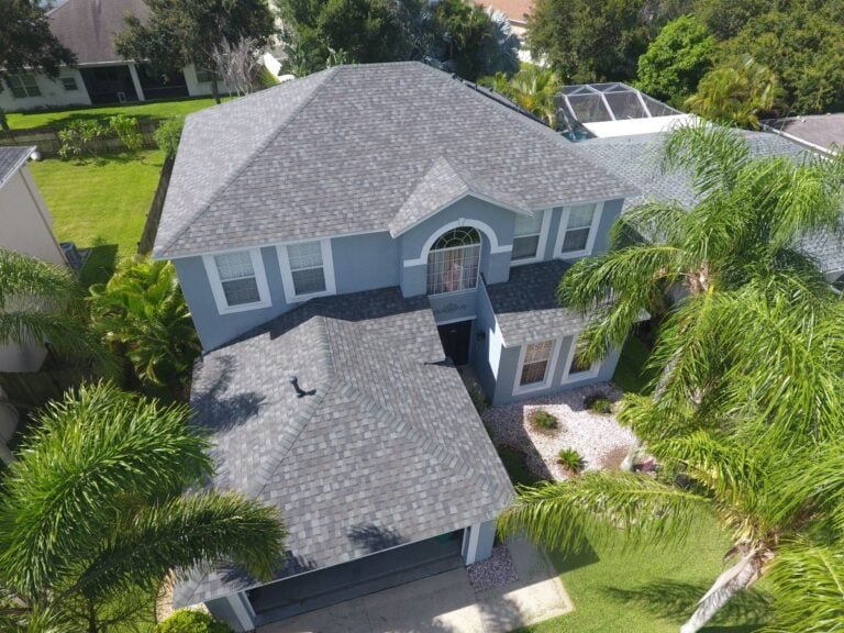 New architectural shingle roof on residential home
