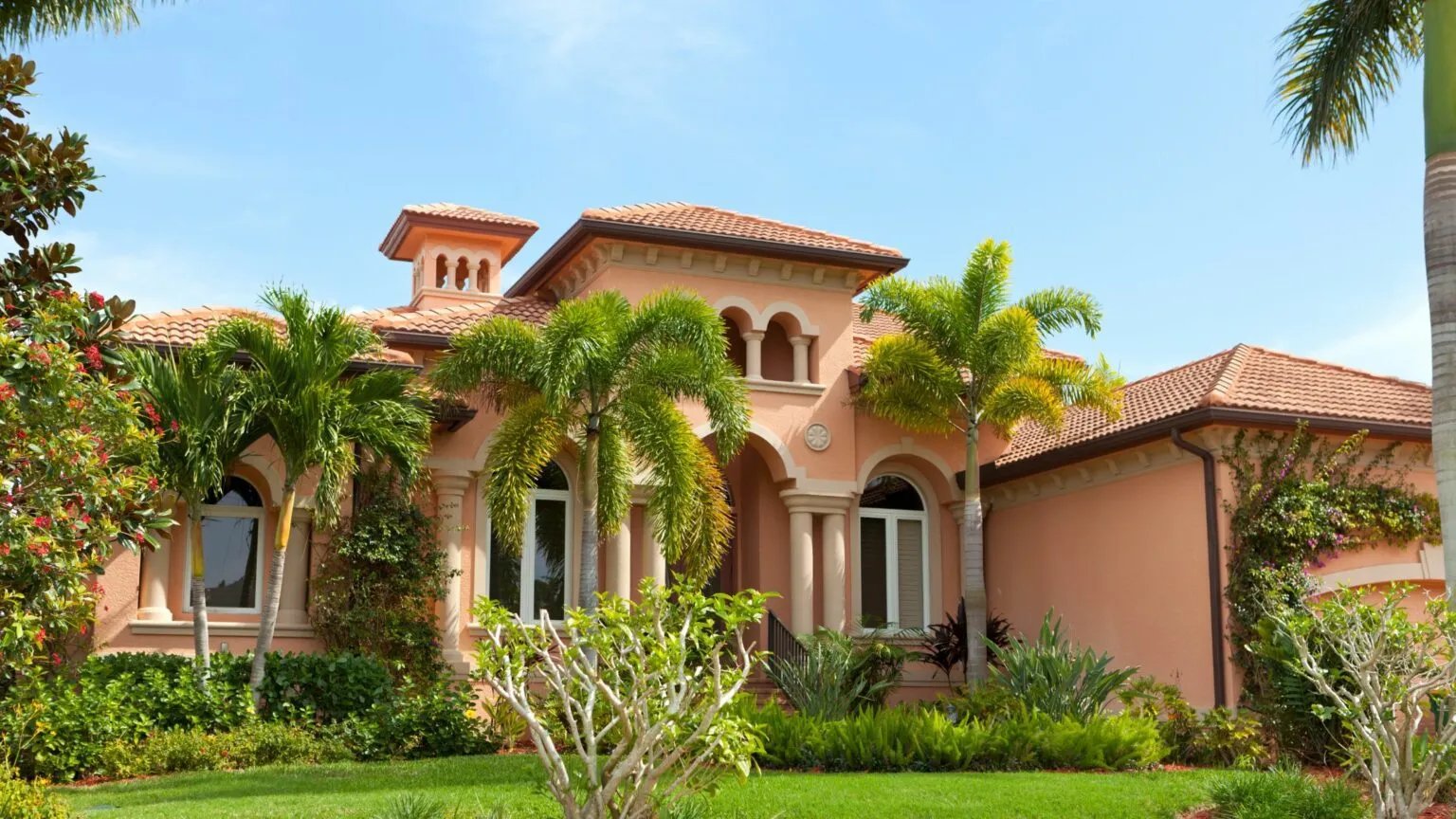 Concrete tile roof completed luxury home